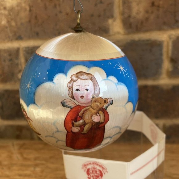Vintage 1980 House of Goebel  Angels in Toyland Satin Christmas Ball Ornament - Picture 1 of 6